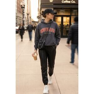 Vintage Champion Snowmass Aspen Hoodie Gray Red Spell Out Sz M